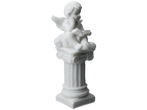Aniołek czytający książkę - alabaster grecki