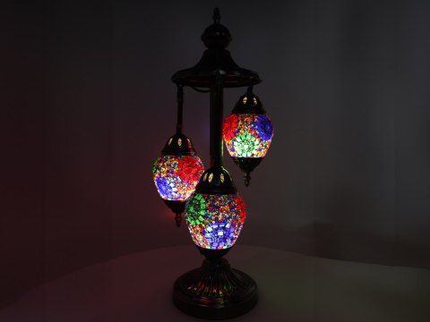 Lampa stołowa - trzy klosze, wielokolorowe