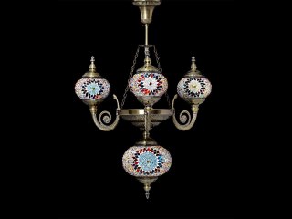 Lampa sufitowa - cztery klosze, wielokolorowe