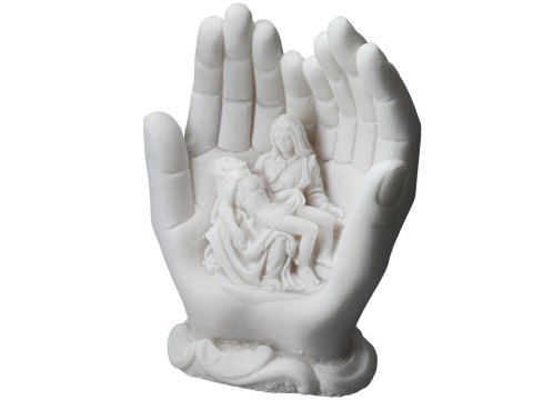 Pieta w dłoniach -alabaster grecki