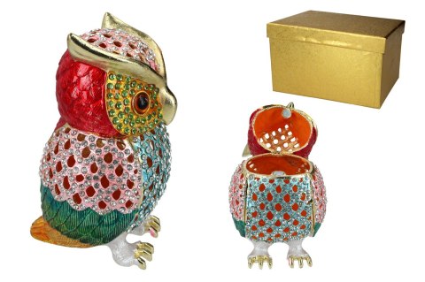 Kasetka metalowa, ażurowa - sowa