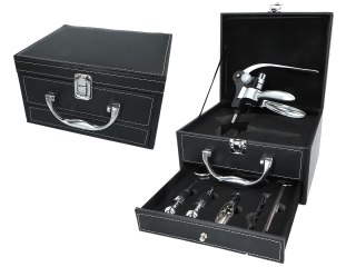 Kpl. akcesoriów do wina w kuferku (8 elementów)