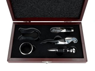 Kpl. do otwierania wina w drewnianym pudełku (5 elementy)