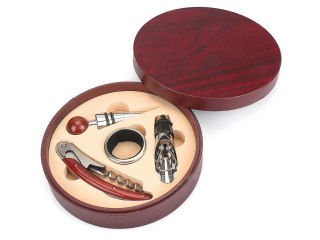 Kpl. do otwierania wina w okrągłym pudełku (4 elementy)