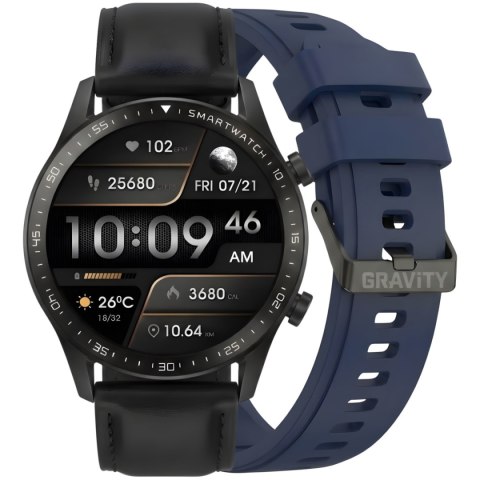 Smartwatch Gravity Czarny 2 Paski GT10-5