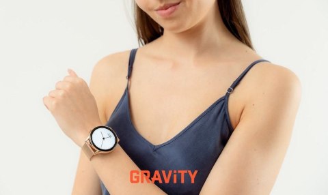 Smartwatch Gravity Różowe Złoto Pasek + Bransoleta GT11-7