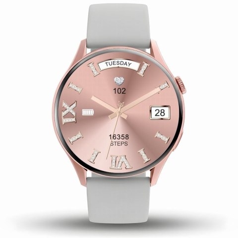 Smartwatch Gravity Różowe Złoto Pasek + Bransoleta GT11-8