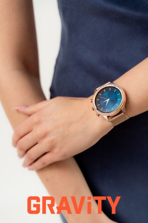 Smartwatch Gravity Różowe Złoto Pasek i Bransoleta GT5-5