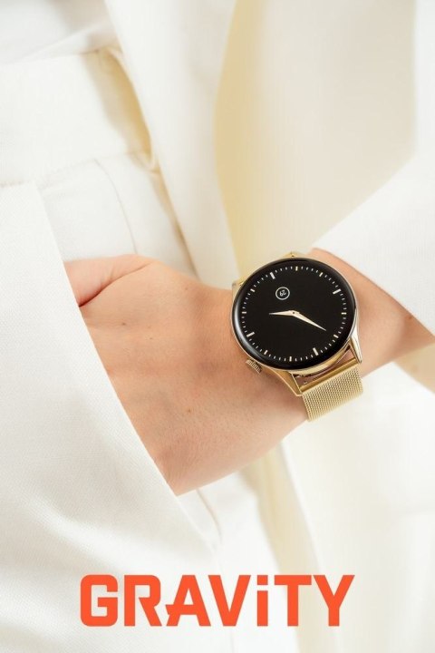 Smartwatch Gravity Złoty Pasek + Bransoleta GT11-1