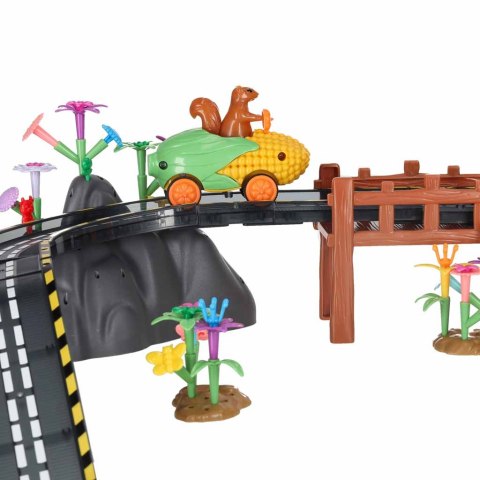 Tor wyścigowy samochodowy magnetyczny 2 pojazdy świecące 310 elementów