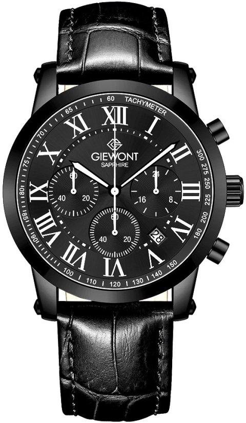 Zegarek Męski Giewont Chronograph Sapphire Czarny GW6260-A3