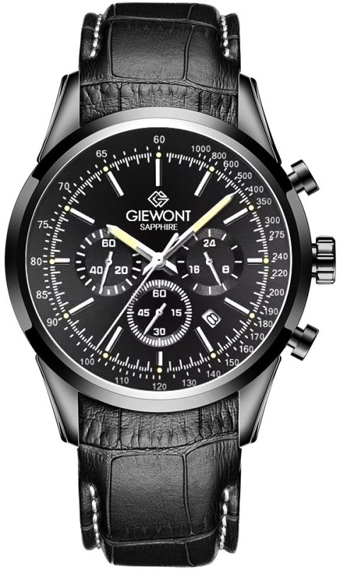 Zegarek Męski Giewont Chronograph Sapphire Czarny GW7650-A4