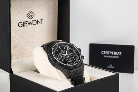 Zegarek Męski Giewont Chronograph Sapphire Czarny GW7650-A4