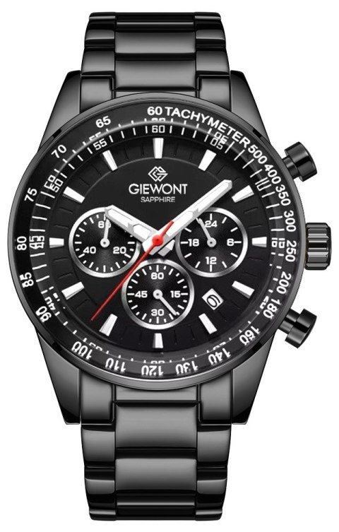 Zegarek Męski Giewont Chronograph Sapphire Czarny GW9140-B2