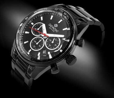 Zegarek Męski Giewont Chronograph Sapphire Czarny GW9140-B2