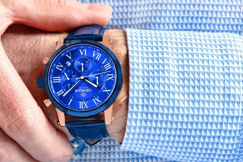 Zegarek Męski Giewont Chronograph Sapphire Miedziano Niebieski GW6260-A5