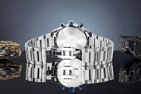 Zegarek Męski Giewont Chronograph Sapphire Srebrno Czarny GW9140-B1