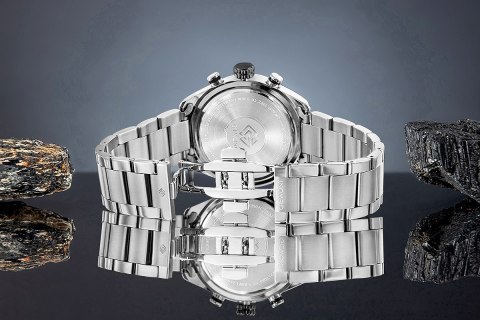 Zegarek Męski Giewont Chronograph Sapphire Srebrno Czarny GW9580-B1