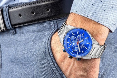 Zegarek Męski Giewont Chronograph Sapphire Srebrno Niebieski GW9140-B3