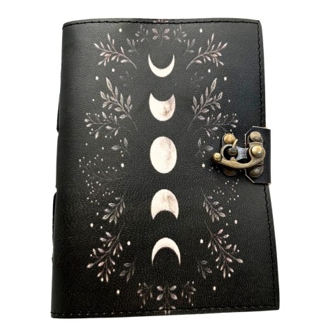 Notes Skórzany Retro z Fazami Księżyca - skóra kozia, 200 stron, papier 150 GSM - H080