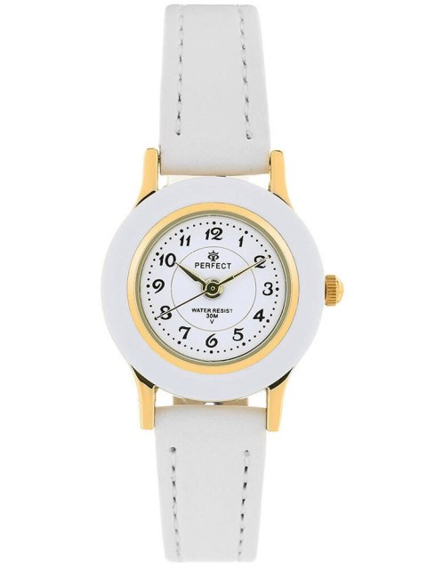 ZEGAREK DZIECIĘCY PERFECT LP165-03 KOMUNIJNY - biały/złoty + BOX