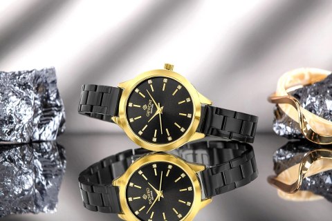 Zegarek Damski Giewont Sapphire Złoto Czarny GW2720-B4