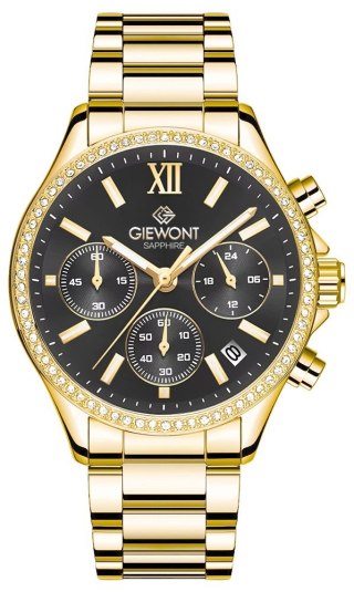Zegarek Damski Giewont Sapphire Złoto Czarny GW3670-B3