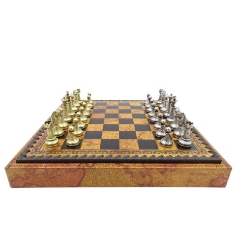Ekskluzywne Metalowe Szachy Italfama 28x28 cm - N035