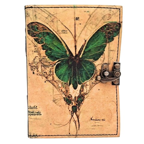 Notes Skórzany Retro Motyl - Skóra Kozia 200 stron - AH20