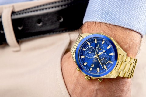 Zegarek Męski Giewont Chronograph Sapphire Złotoniebieski GW7290-B6
