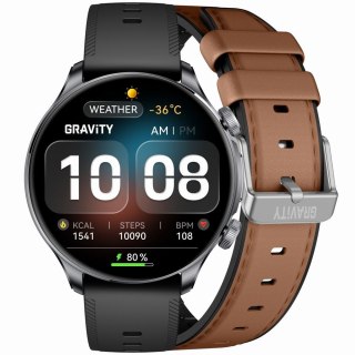 SMARTWATCH MĘSKI GRAVITY GT35-1 - AMOLED, DODATKOWY PASEK (sg049a)