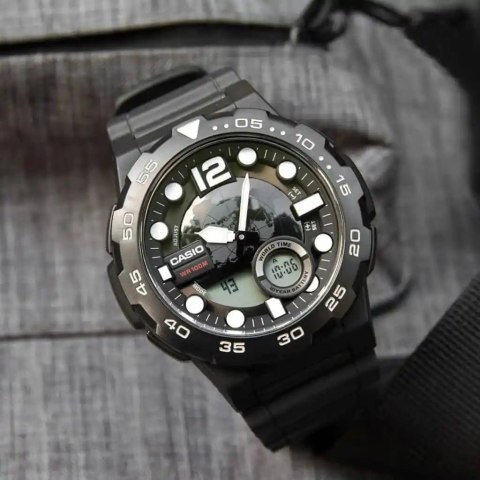 ZEGAREK MĘSKI CASIO AEQ-100W 1AV (zd070a) - WORLD TIME + BOX