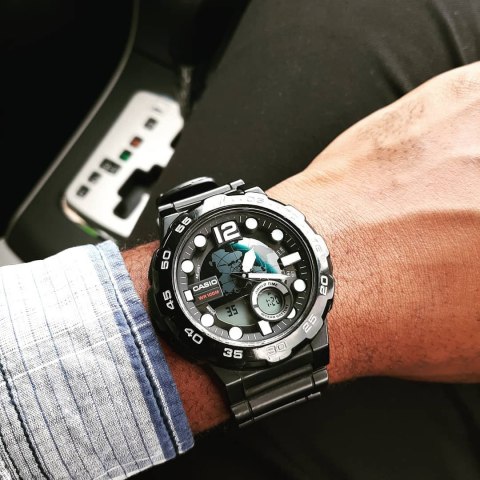 ZEGAREK MĘSKI CASIO AEQ-100W 1AV (zd070a) - WORLD TIME + BOX