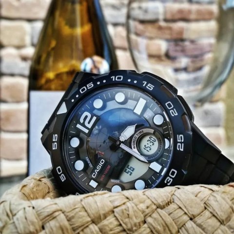 ZEGAREK MĘSKI CASIO AEQ-100W 1AV (zd070a) - WORLD TIME + BOX