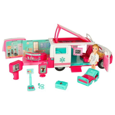 Karetka pogotowia ambulans mobilny szpital lalka akcesoria