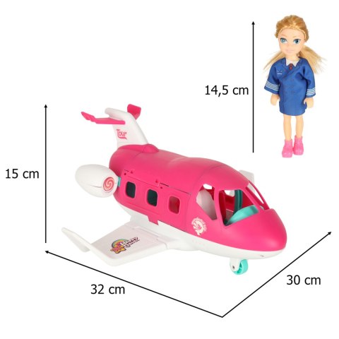 Samolot dla lalek rozkładany stewardessa akcesoria