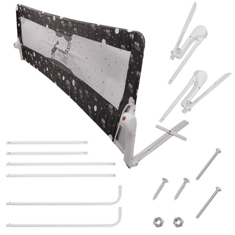 Barierka osłona ochronna do łóżka otwierana 200 cm czarna