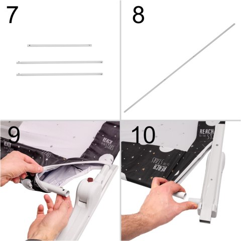 Barierka osłona ochronna do łóżka otwierana 200 cm czarna