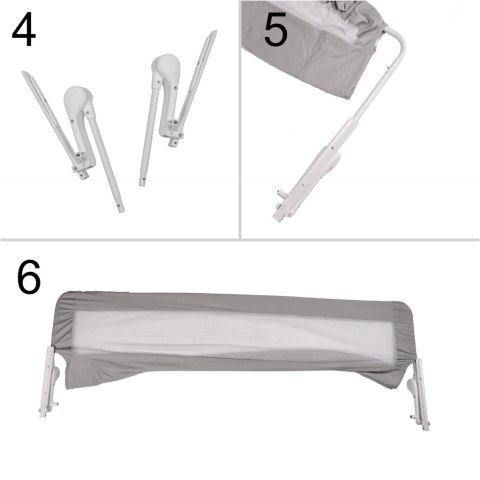 Barierka osłona ochronna do łóżka otwierana 200 cm szara