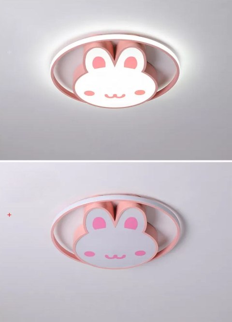 Lampa LED sufitowa plafon do pokoju dziecięcego ściemniana LUMELA + pilot króliczek