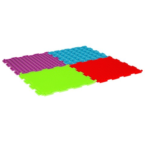 Mata sensoryczna puzzle montessori do masażu stóp 8 elementów kolorowe