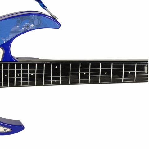 Gitara elektryczna rockowa ze wzmacniaczem mikrofonem dla dzieci niebieska
