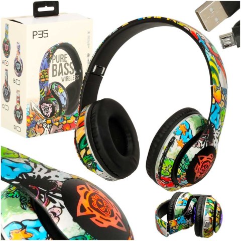 Słuchawki bezprzewodowe nauszne P35 Bluetooth LED Gaming Sport
