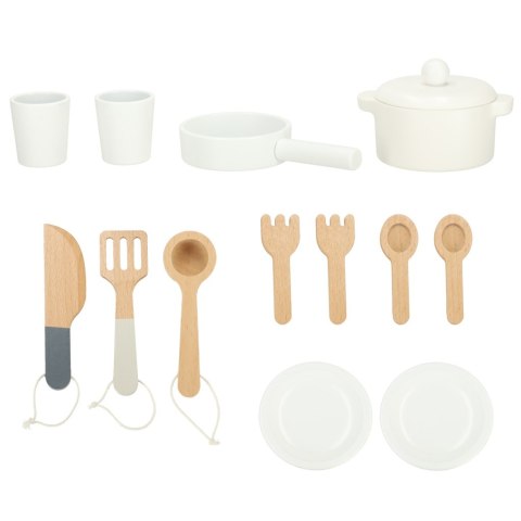 Kuchnia dla dzieci drewniana MDF Lulilo FLoro akcesoria różowa 82cm