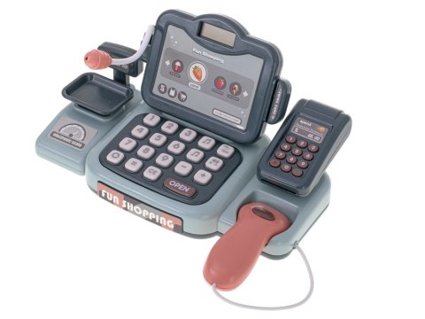 Kasa fiskalna sklepowa interaktywna skaner waga koszyk monety mikrofon światło dźwięk