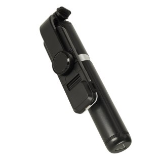 Kijek do selfie z pilotem Bluetooth statyw tripod lampka LED czarny