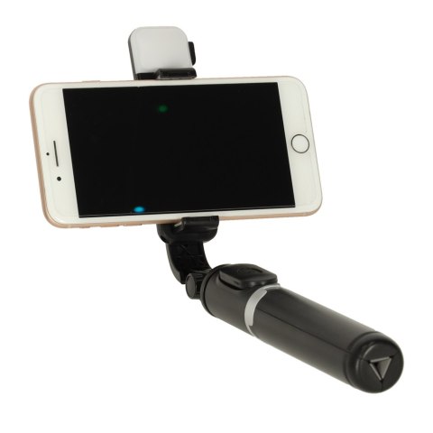Kijek do selfie z pilotem Bluetooth statyw tripod lampka LED czarny