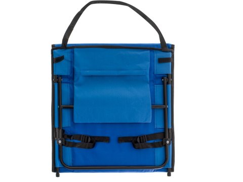 Mata plażowa składana z oparciem leżak składany 2w1 granatowy torba