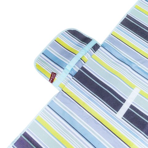 Mata plażowa wodoodporna koc piknikowy plażowy składany torba XXL 200x200cm niebieska