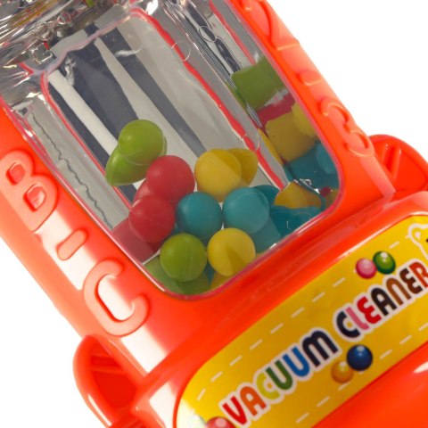 Odkurzacz dla dzieci pionowy interaktywny z dźwiękiem malinowy 46cm